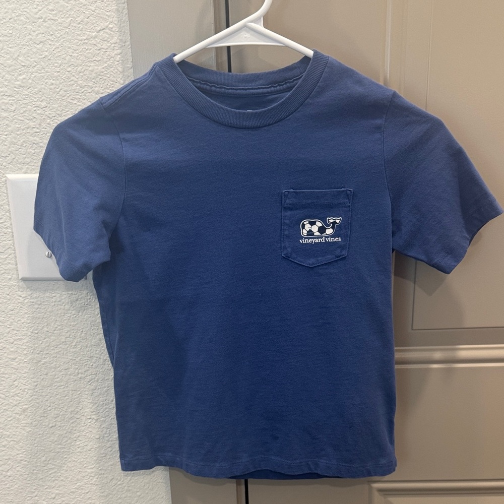 Vineyard Vines Boys Blue Soccer Pocket Tee